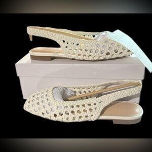 NWT The Drop Women's Palma Woven Slingback Flat Shoes Size 9